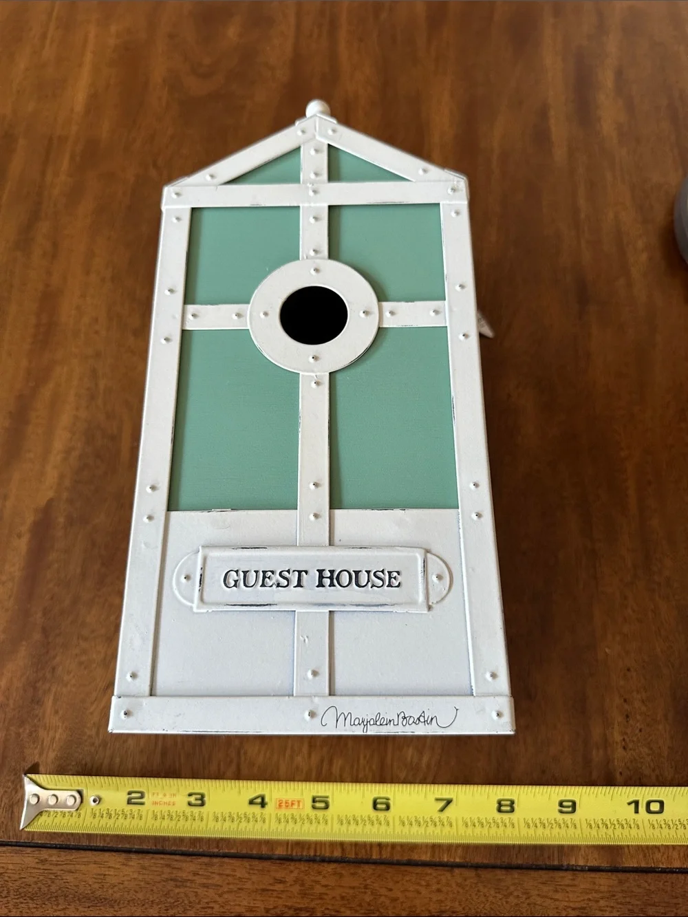 Guest House Decorative Wall Birdhouse in Seafoam Green and White - Hallmark
